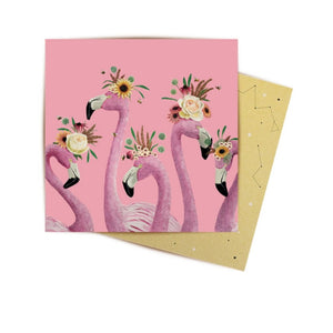 Handwritten card - Flamingo Ladies