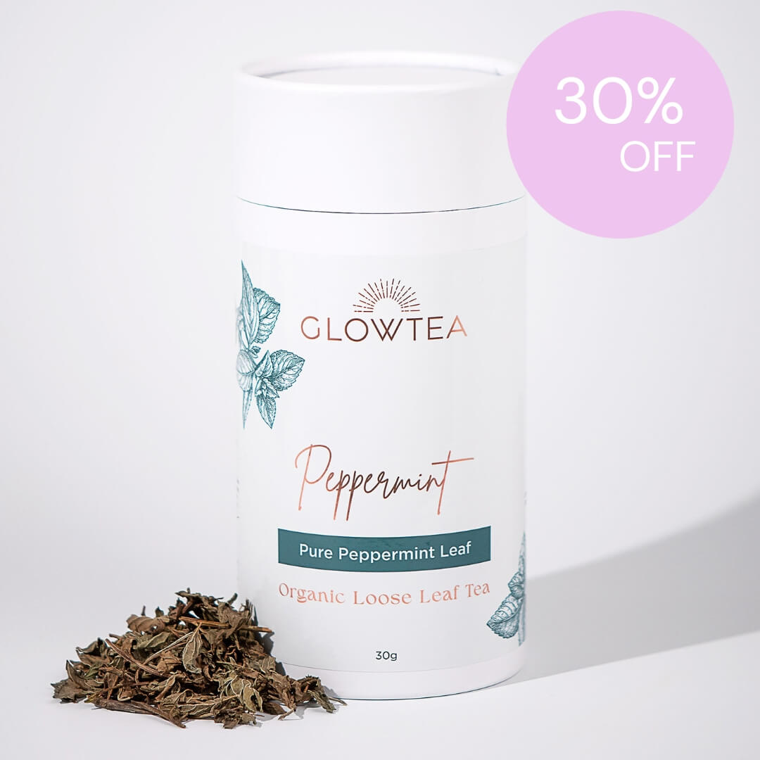 Organic Peppermint Loose Leaf Tea by Glow Tea