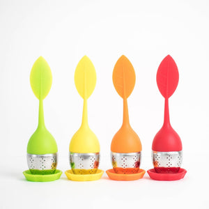 Silicone & strainless steel leaf tea strainers by Glow Tea