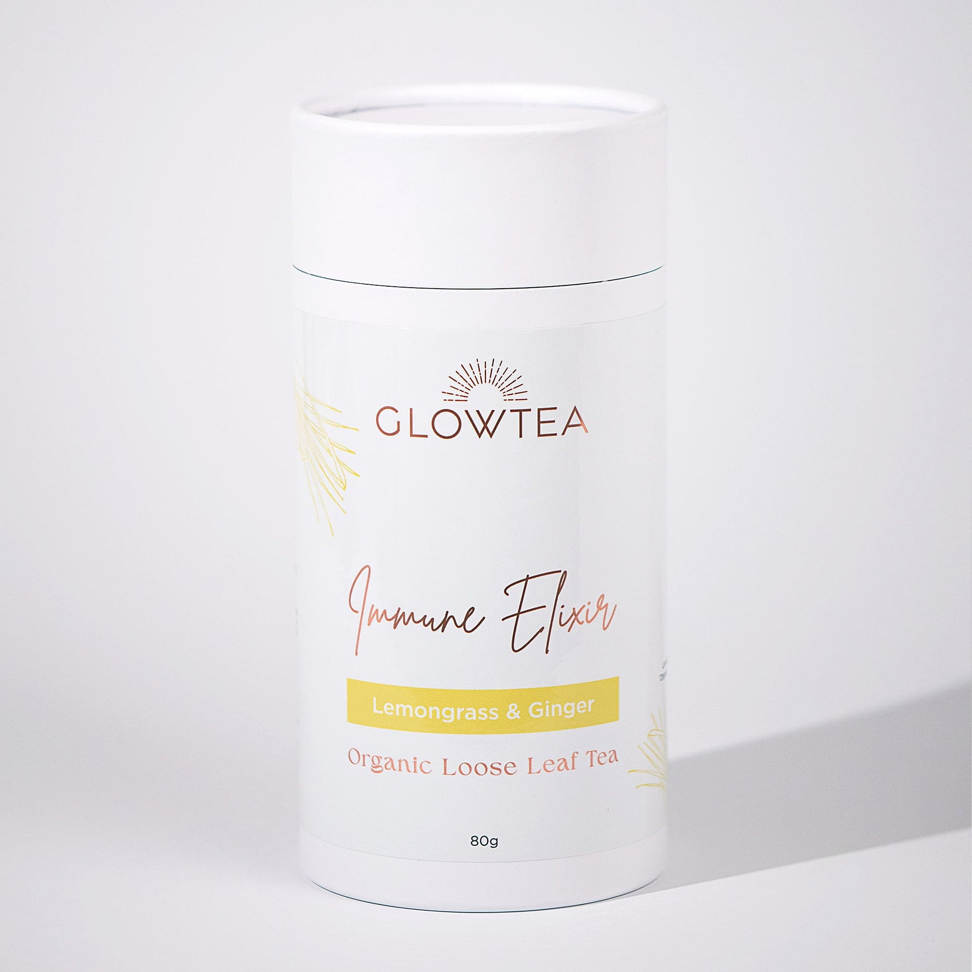 Immune suport organic Lemongrass & Ginger Tea by Glow Tea